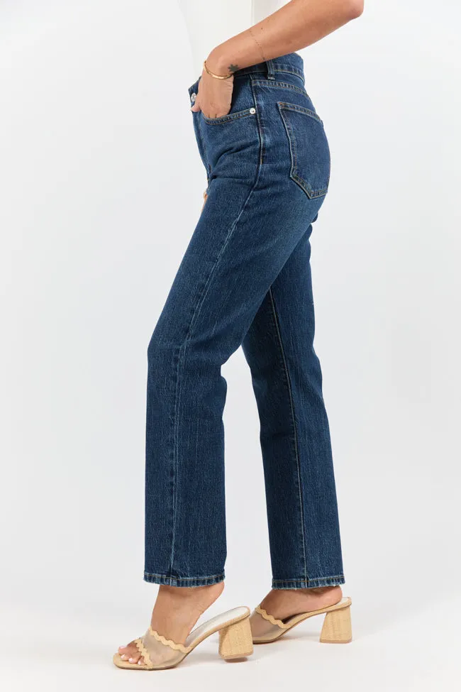 Millie Dark Wash Straight Leg Jeans,Women Pants