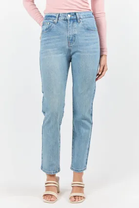 Millie Medium Wash Straight Leg Jeans,Women Pants