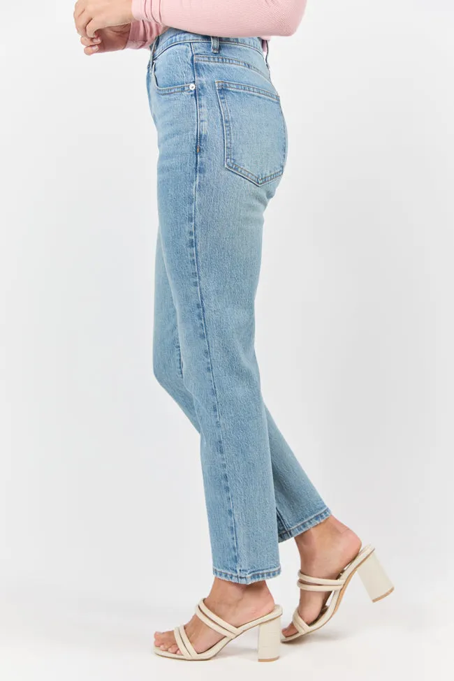 Millie Medium Wash Straight Leg Jeans,Women Pants