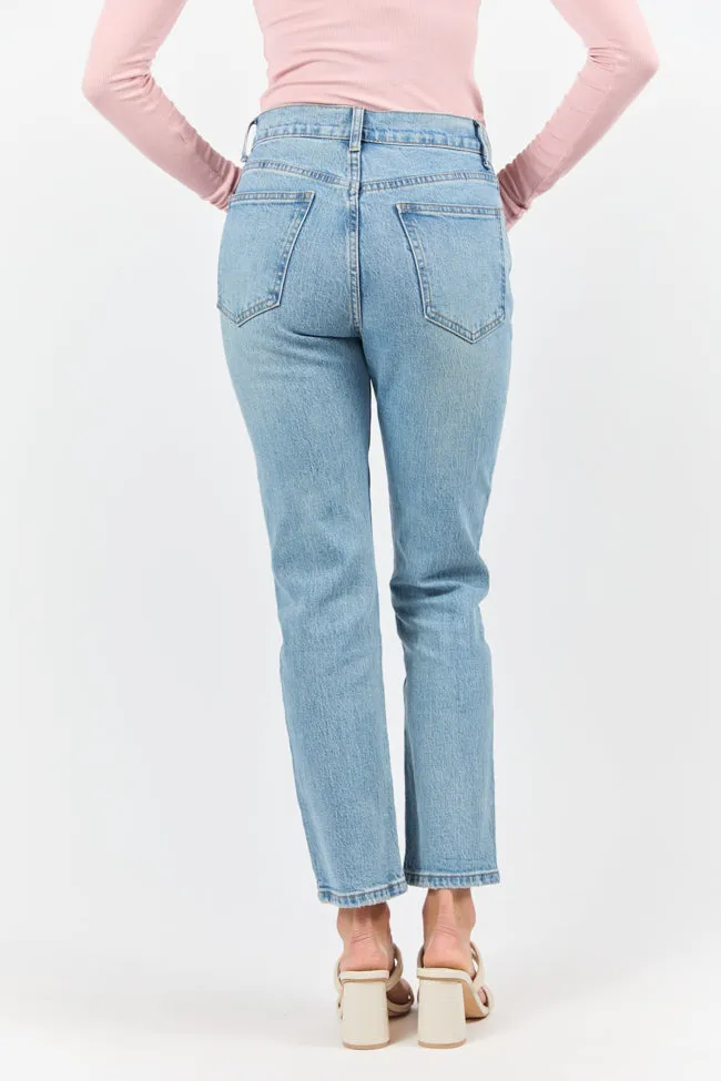 Millie Medium Wash Straight Leg Jeans,Women Pants