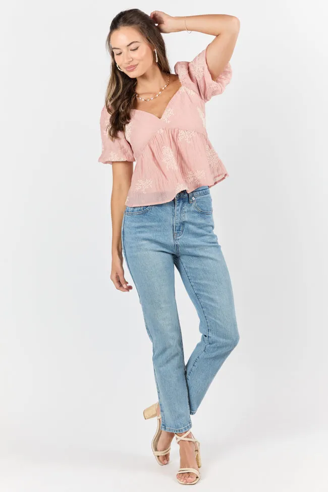 Millie Medium Wash Straight Leg Jeans,Women Pants