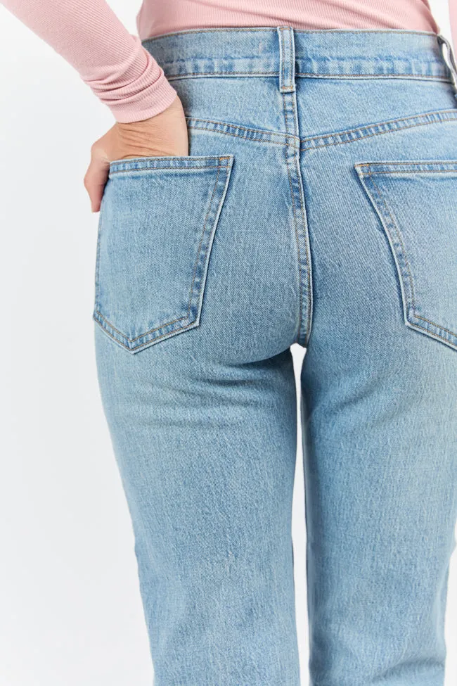 Millie Medium Wash Straight Leg Jeans,Women Pants