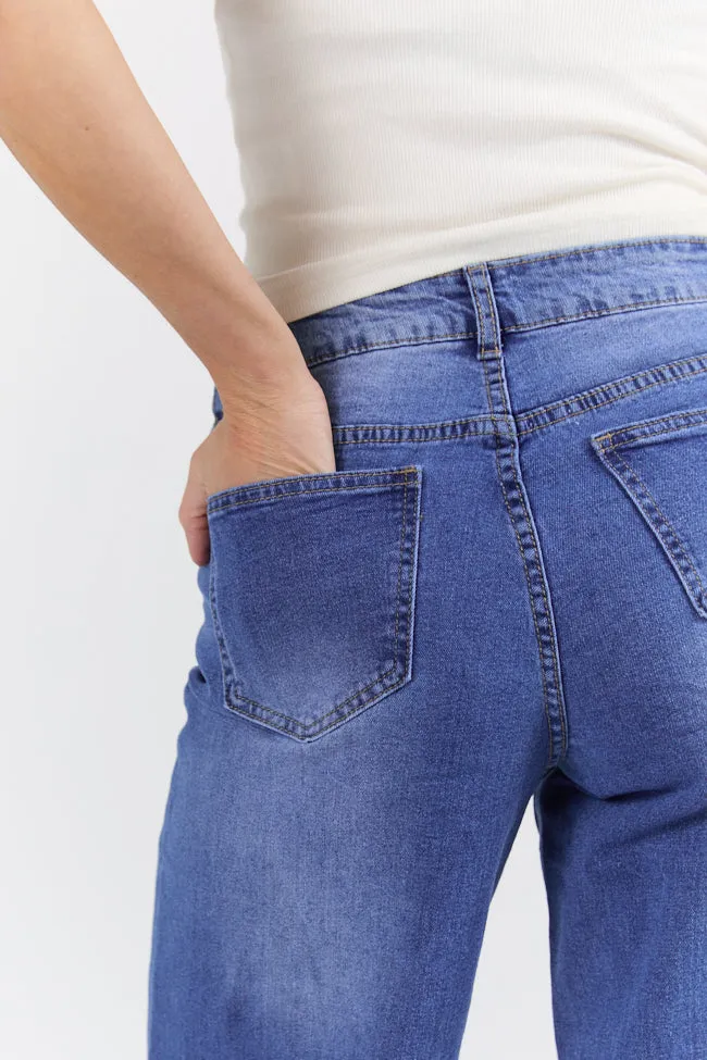 Monica Medium Wash Relaxed Jeans,Women Pants