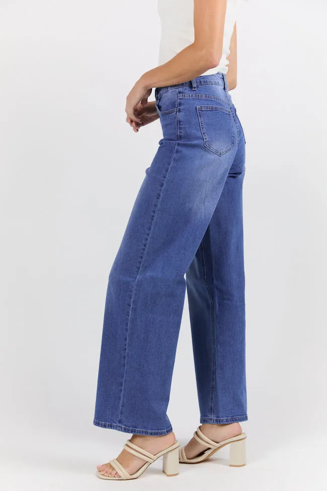 Monica Medium Wash Relaxed Jeans,Women Pants