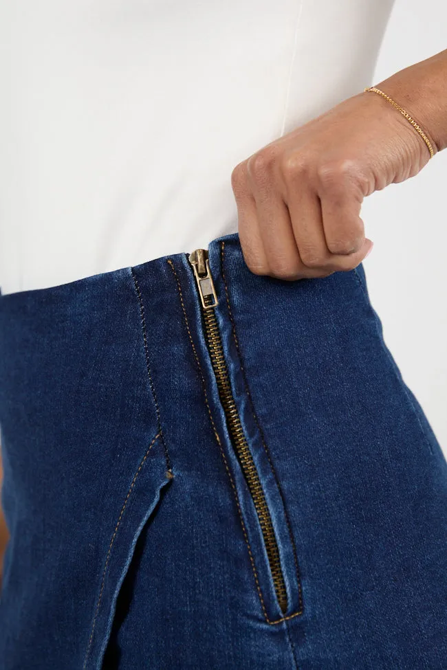 My Favorite Dark Wash Denim Skort,Women Skirts Comfort