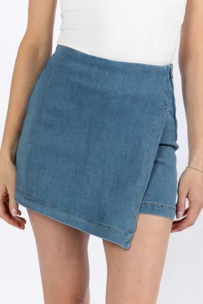 My Favorite Medium Wash Denim Skort,Women Skirts Comfort