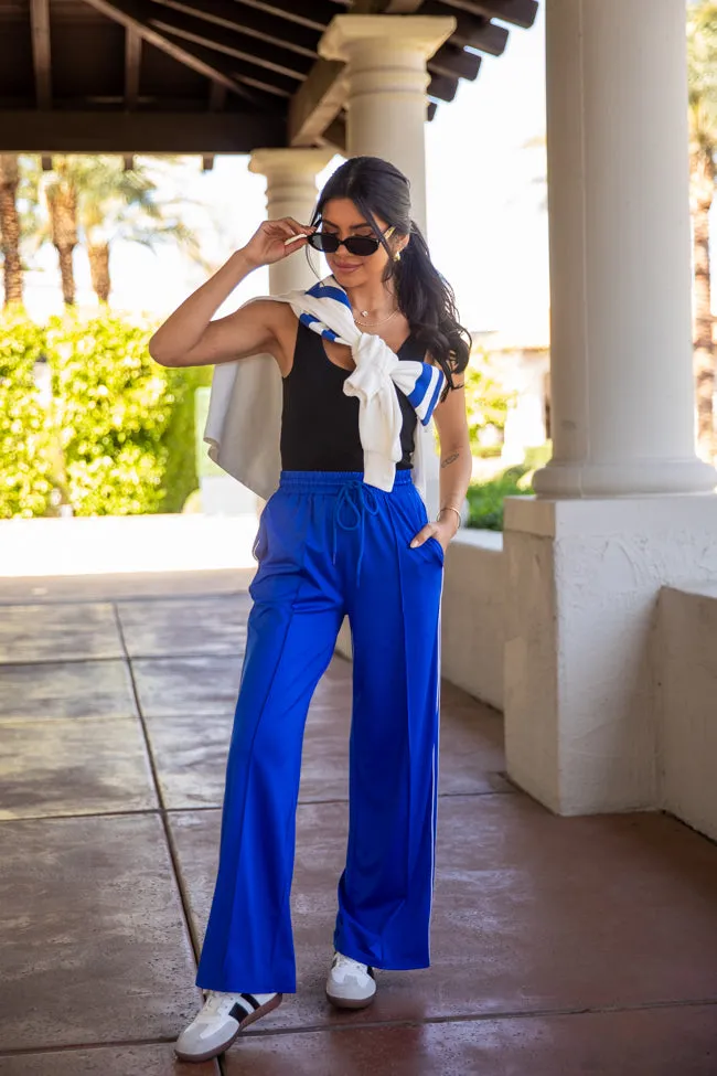 My Own Victories Blue Track Pants,Women Pants