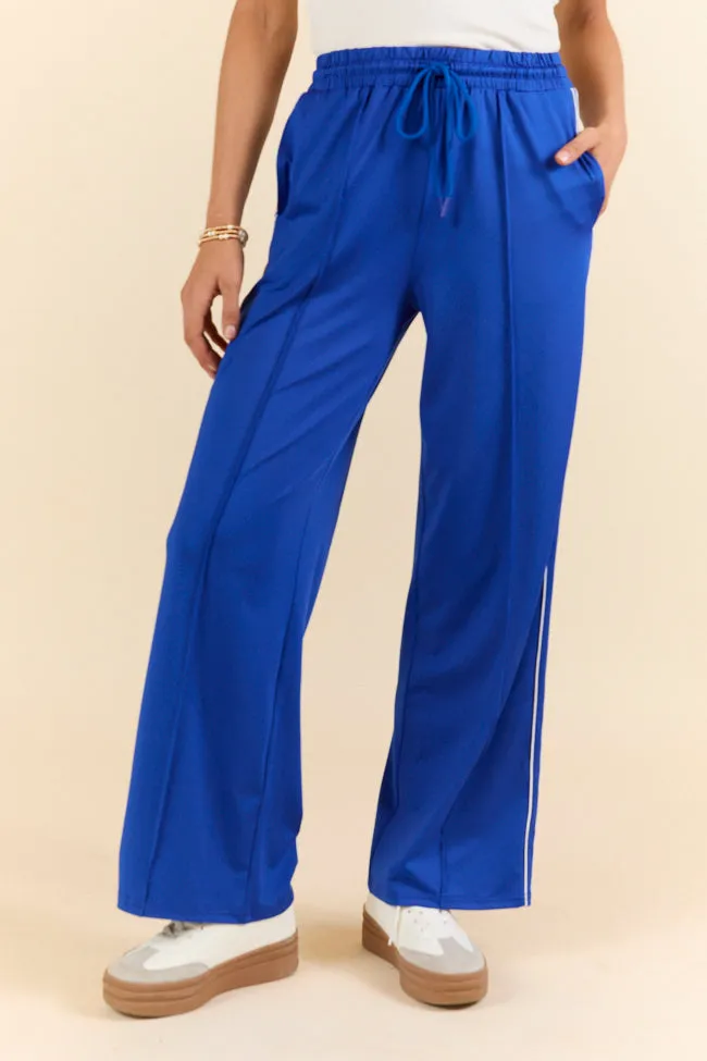 My Own Victories Blue Track Pants,Women Pants