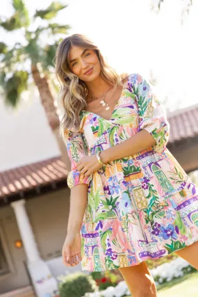 New Opportunities Printed Short Sleeve Dress,Daily Outfit