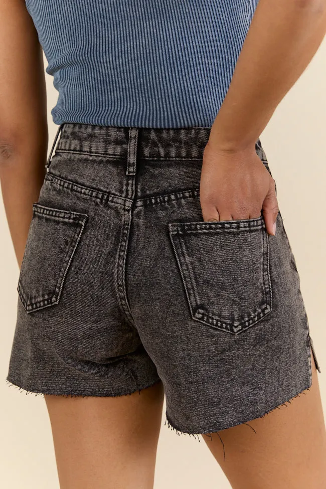 Night Rhythm Black Wash Distressed Denim Shorts SALE,Women Shorts