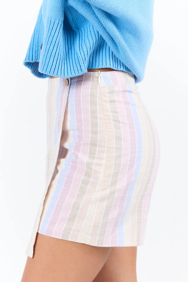 Not So Simple Multi Striped Print Skort,Women Skirts Comfort