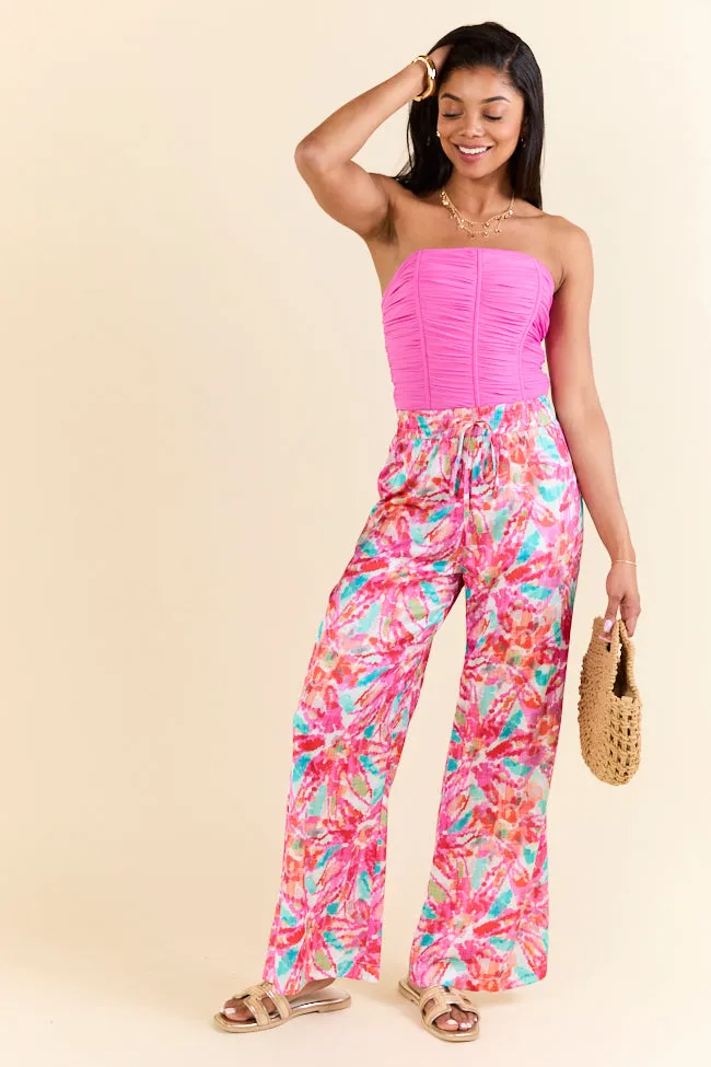 Paddle Out Pink Floral Printed Pull On Pants SALE,Women Pants