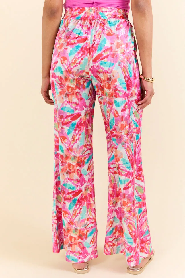 Paddle Out Pink Floral Printed Pull On Pants SALE,Women Pants