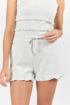 Peaceful Rest Ruffle Knit Shorts,Women Pants