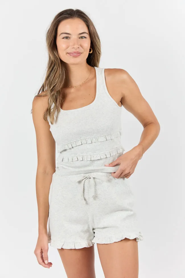 Peaceful Rest Ruffle Knit Shorts,Women Pants