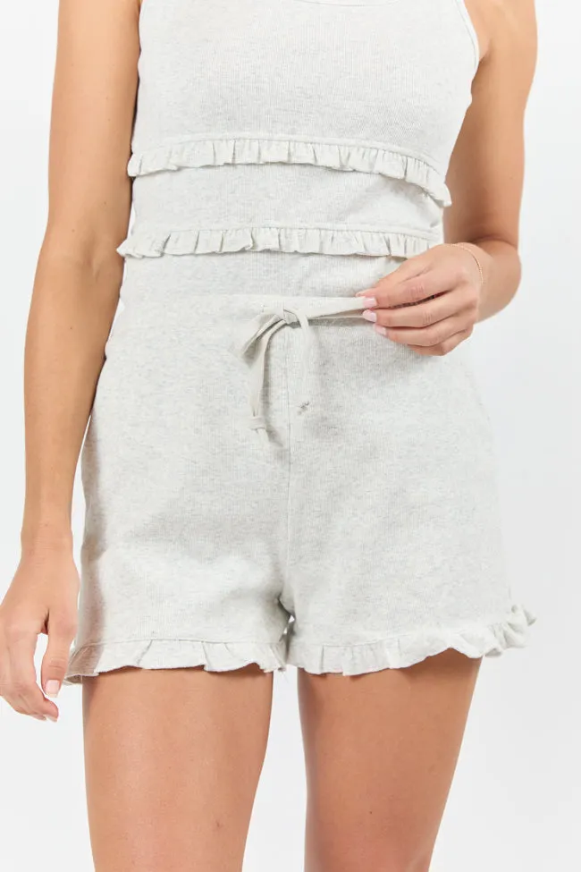 Peaceful Rest Ruffle Knit Shorts,Women Pants