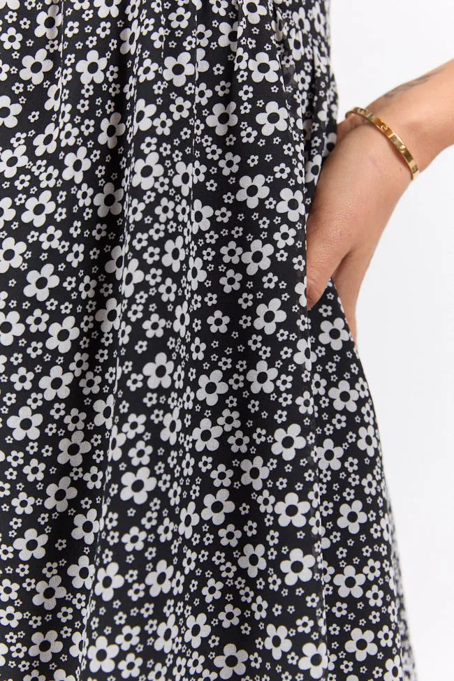 Perfect Mystery Black and White Printed Mini Dress,Daily Outfit