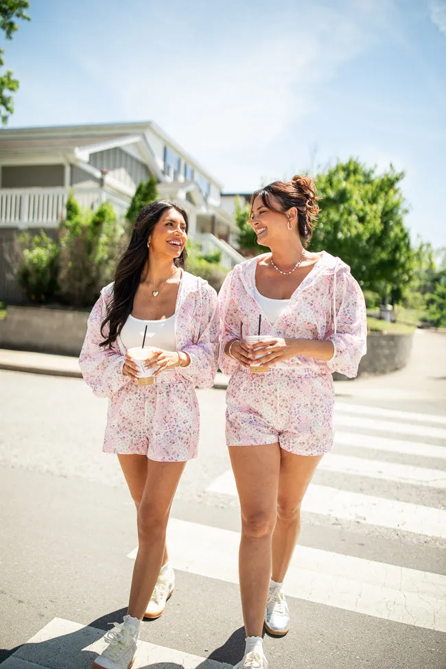 Piece By Piece Pink Patchwork Print Boxer Shorts,Women Shorts