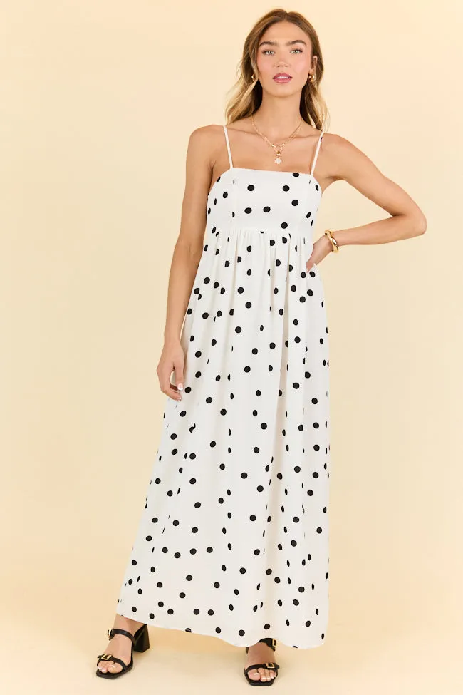 Places To Be White Polka Dot Maxi Dress SALE,Daily Outfit