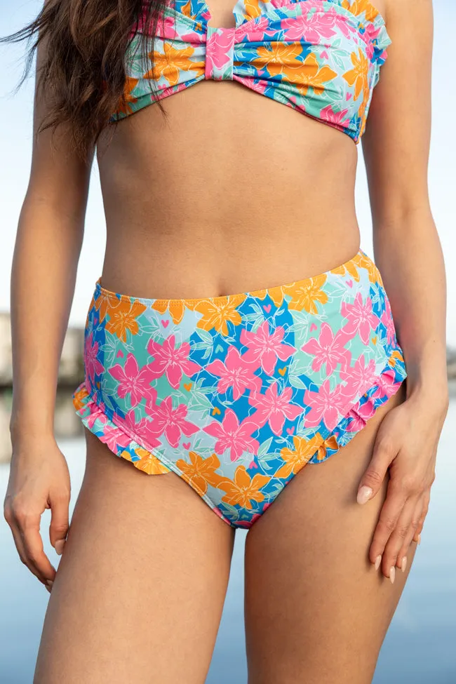 Poolside Peace Multi Floral Bikini Bottom SALE,Swimwear