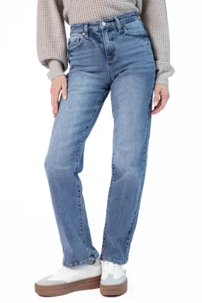 Raleigh Medium Wash Straight Leg Jeans,Women Pants
