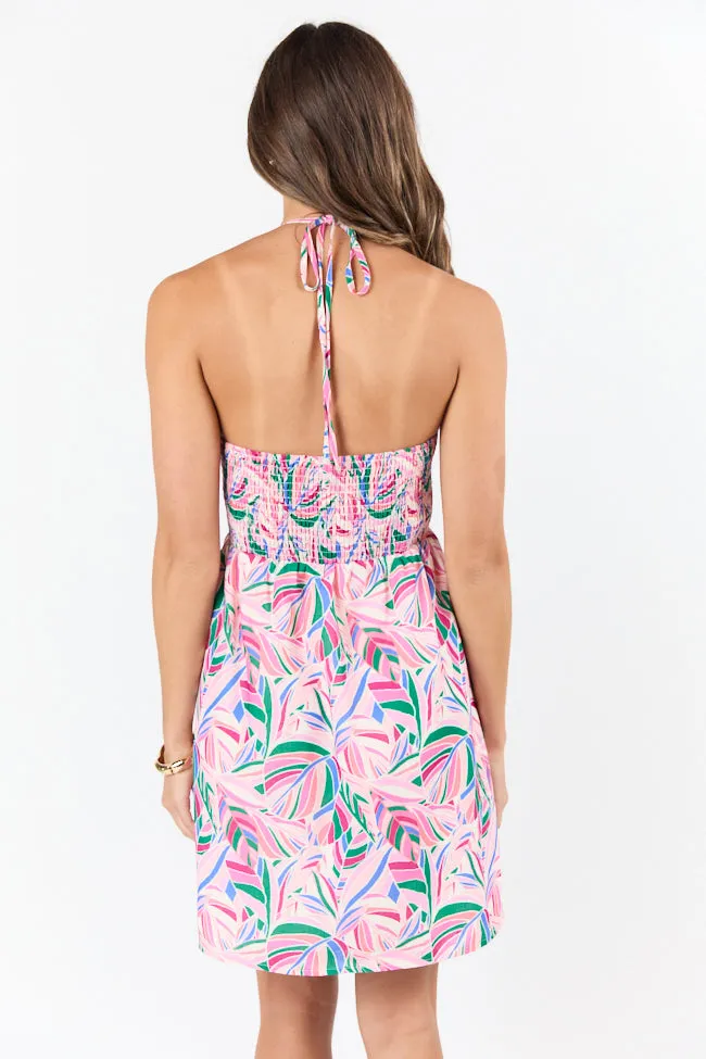 Remember Us Multi Printed Mini Halter Dress,Daily Outfit