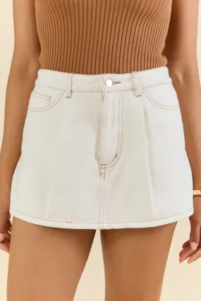 Reverb Radiance White Denim Skort,Women Skirts Comfort