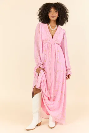 Rustic Rose Pink Bandana Print Maxi Dress SALE,Daily Outfit