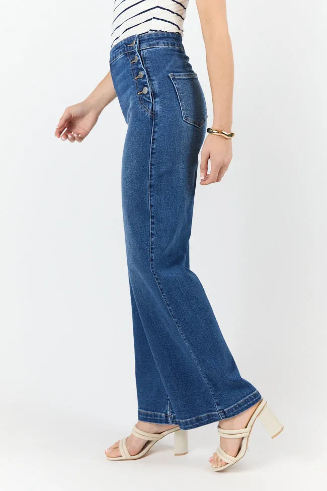 Sailor Medium Wash Wide Leg Jeans SALE,Women Pants