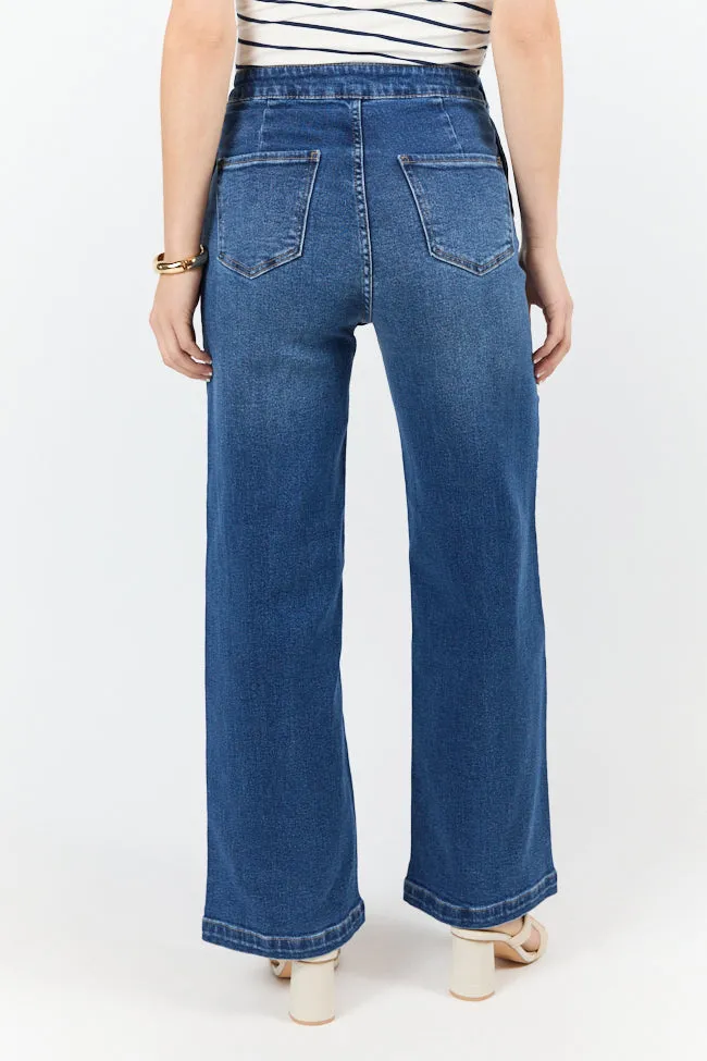 Sailor Medium Wash Wide Leg Jeans SALE,Women Pants