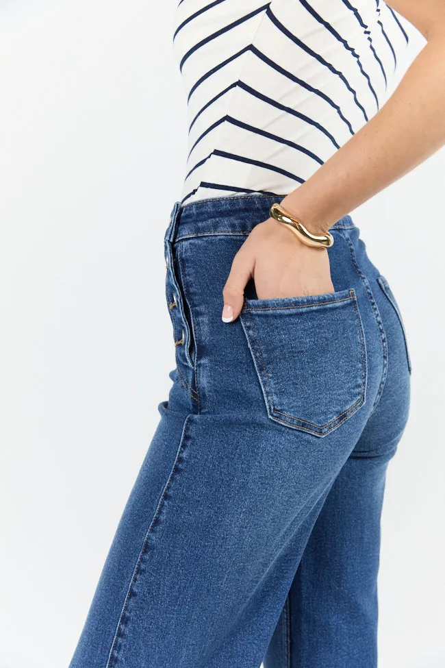 Sailor Medium Wash Wide Leg Jeans SALE,Women Pants