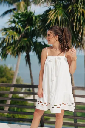 Saltwater Soul Ivory Lattice Mini Dress,Daily Outfit