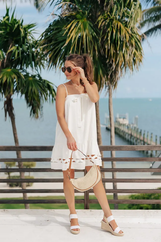 Saltwater Soul Ivory Lattice Mini Dress,Daily Outfit