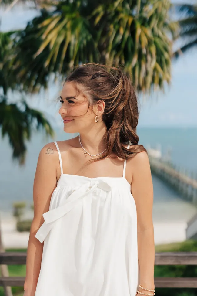 Saltwater Soul Ivory Lattice Mini Dress,Daily Outfit