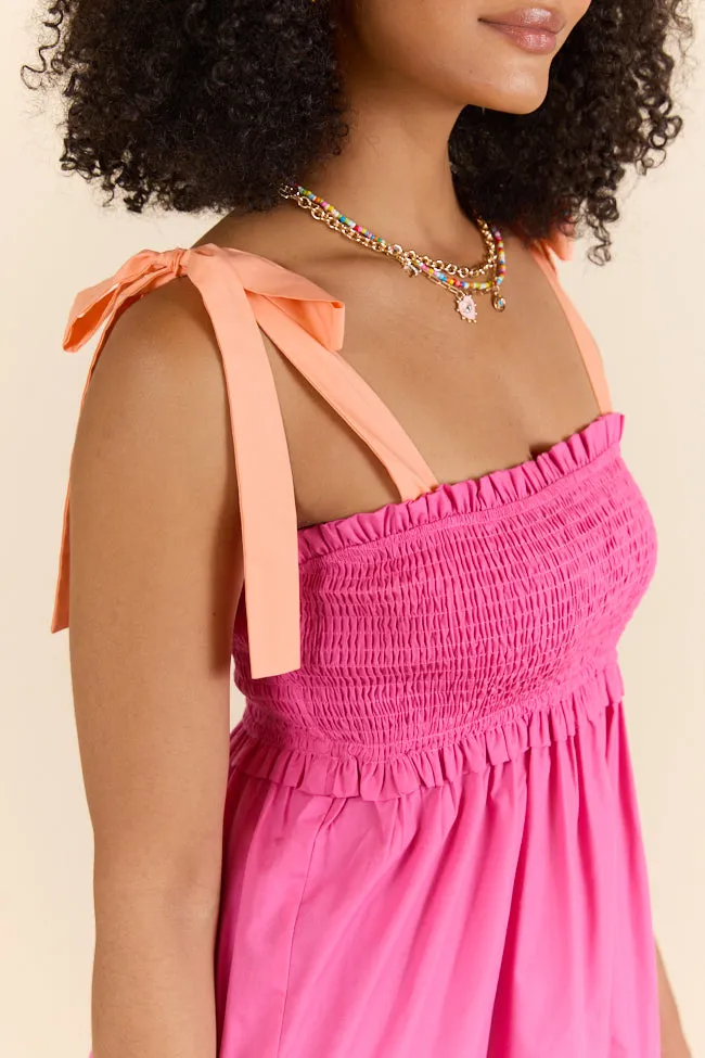 Season Of Bliss Pink Smocked Bust Maxi Dress SALE,Daily Outfit