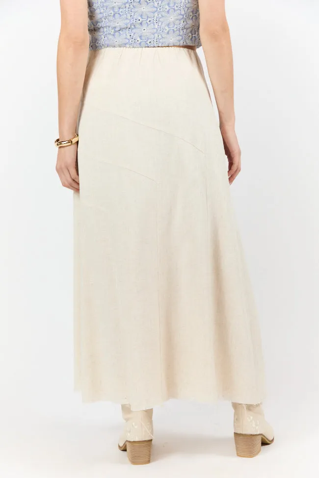 Simple As That Linen Blend Maxi Skirt,Women Skirts Comfort