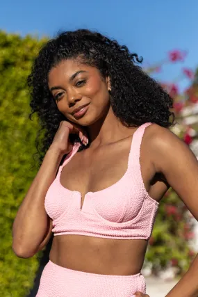 Summer Oasis Light Pink Underwire Split V Bikini Top SALE,Swimwear