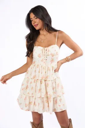Summer of Hope Coral Floral Mini Dress SALE,Daily Outfit