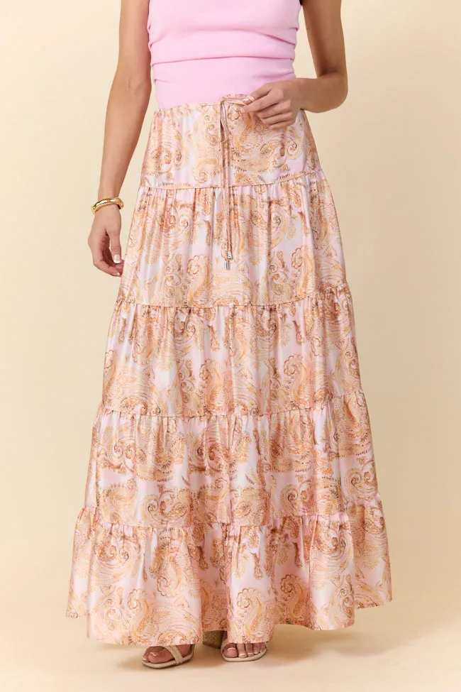 Sunlit Blossoms Bandana Printed Maxi Skirt,Women Skirts Comfort