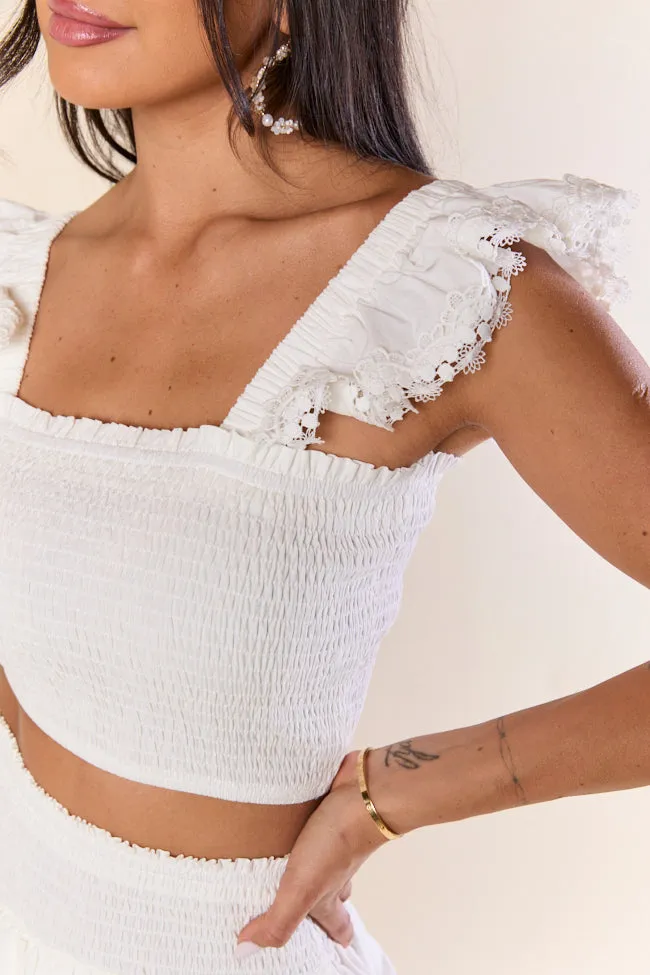 Sweet Talk White Flutter Shoulder Tank and Skort Set,Women Skirts Comfort