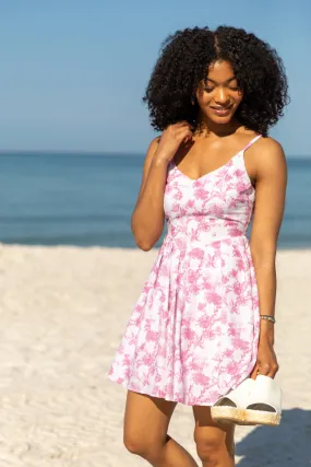Sweetest Dreams Pink Vintage Floral Mini Dress,Daily Outfit