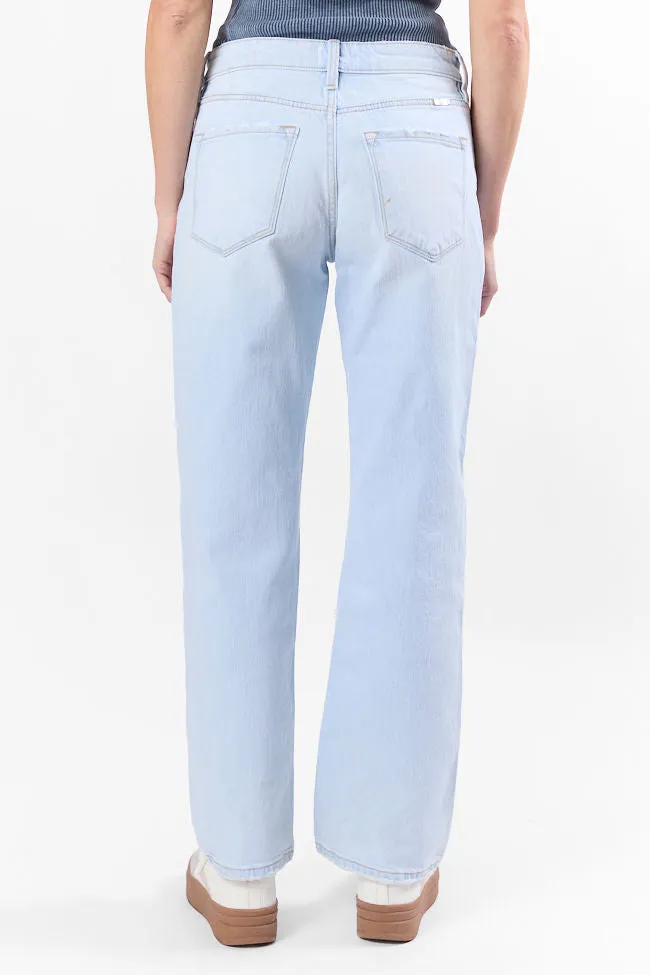 Taylor Light Wash Mid Rise Baggy Jeans,Women Pants