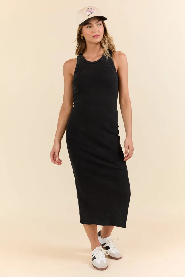 The Way It Is Black Knit Midi Dress,Daily Outfit