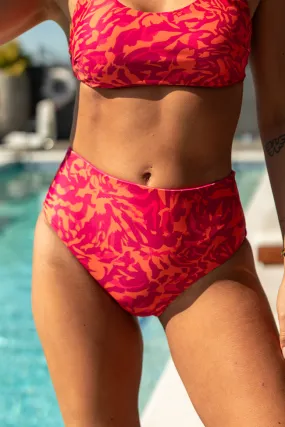 Tide Turner Pink Multi Print Reversible Bikini Bottoms,Swimwear