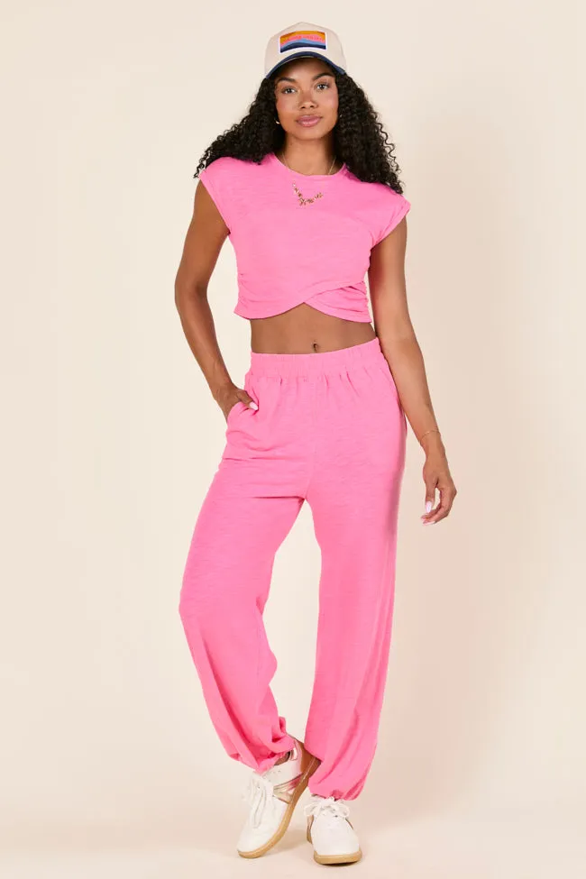 Tinley Pink Lounge Jogger Pants,Women Pants