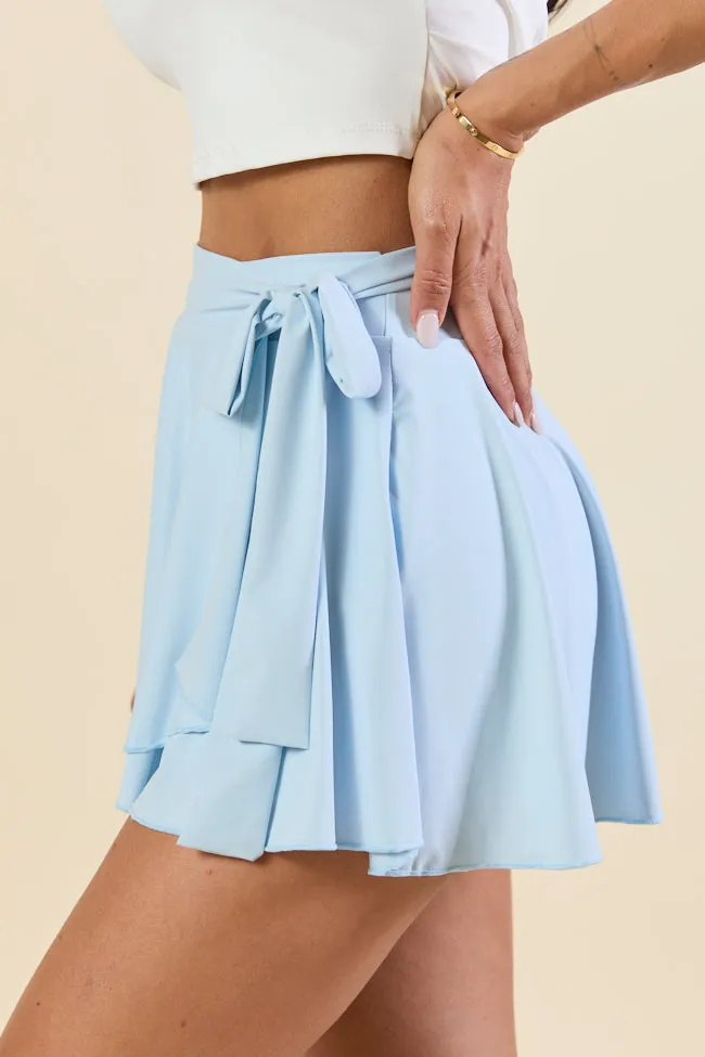 Twirl Around Blue Wrap Skort,Women Skirts Comfort