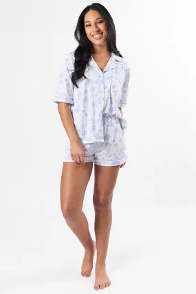 Under the Stars Blue Coastal Toile Pajama Shorts,Women Pants