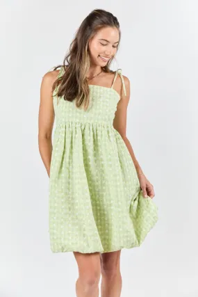 Wandering Hearts Green Eyelet Gingham Dress SALE,Daily Outfit