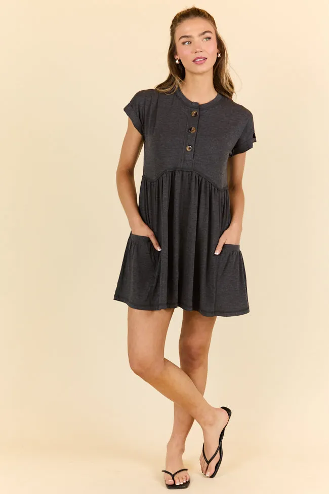What's The Occasion Black Button Knit Dress SALE,Daily Outfit