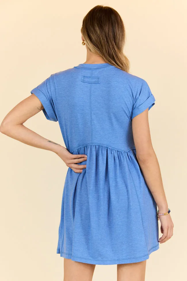 What's The Occasion Blue Button Knit Dress SALE,Daily Outfit